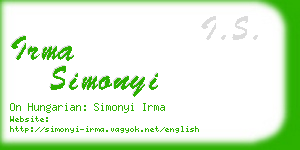 irma simonyi business card